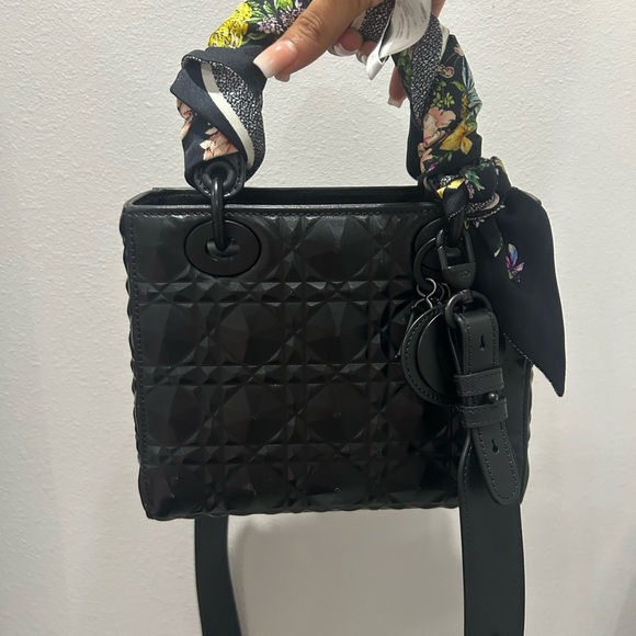 Dior Handbags - Small Lady Dior My ABCDior Bag Black Cannage Calfskin with Diamond Motif